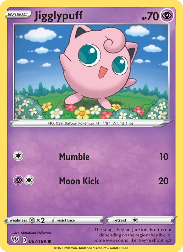 Jigglypuff 67/189 Darkness Ablaze Pokémon card