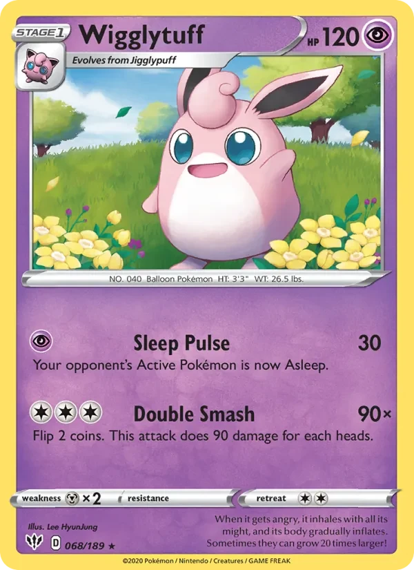 Wigglytuff 68/189 Darkness Ablaze Pokémon card