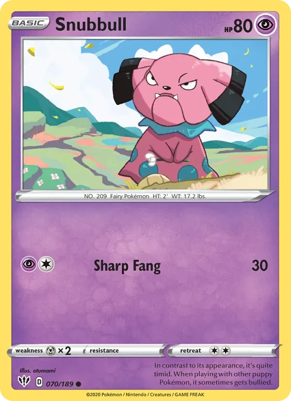 Snubbull 70/189 Darkness Ablaze Pokémon card