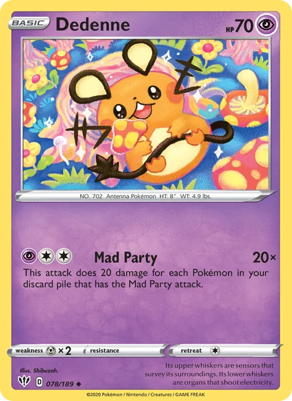 Dedenne 78/189 Darkness Ablaze Pokémon card