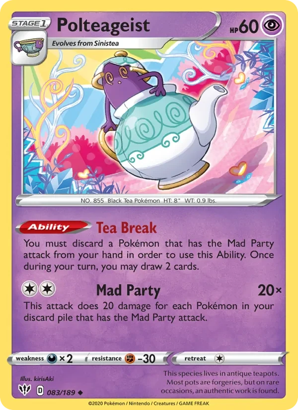 Polteageist 83/189 Darkness Ablaze Pokémon card