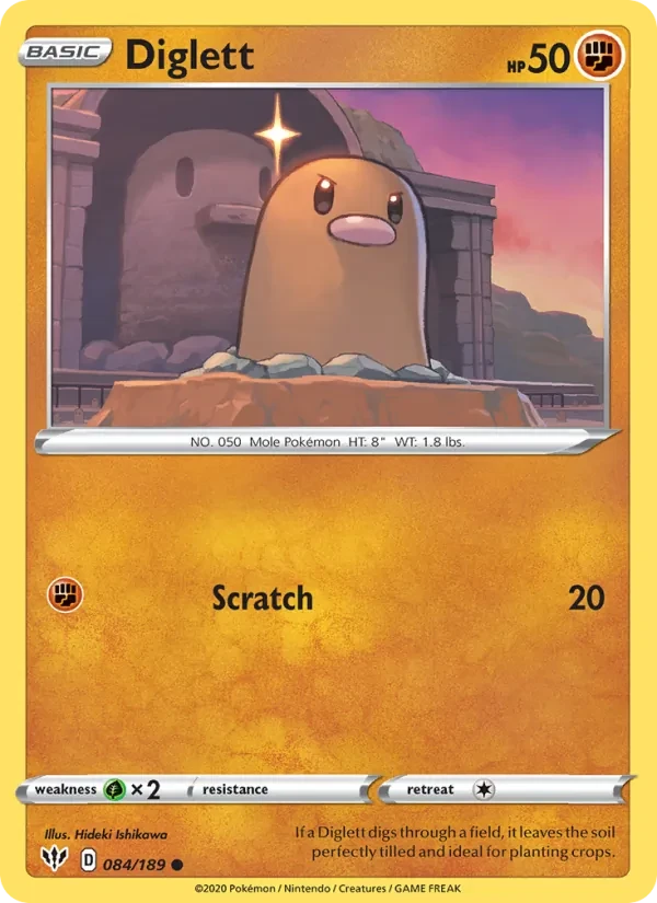 Diglett 84/189 Darkness Ablaze Pokémon card