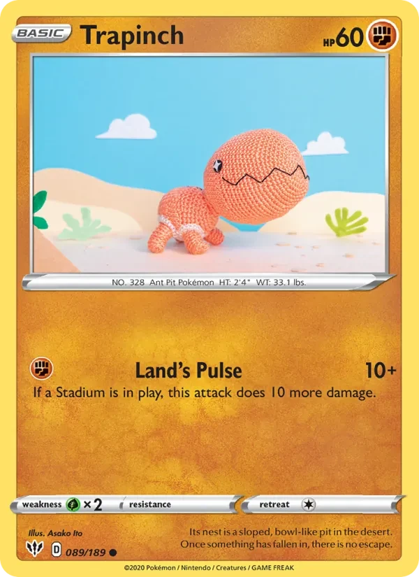 Trapinch 89/189 Darkness Ablaze Pokémon card