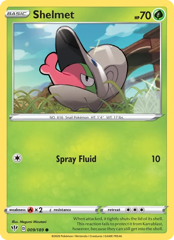 Shelmet 9/189 Darkness Ablaze Pokémon card