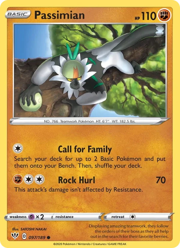 Passimian 97/189 Darkness Ablaze Pokémon card