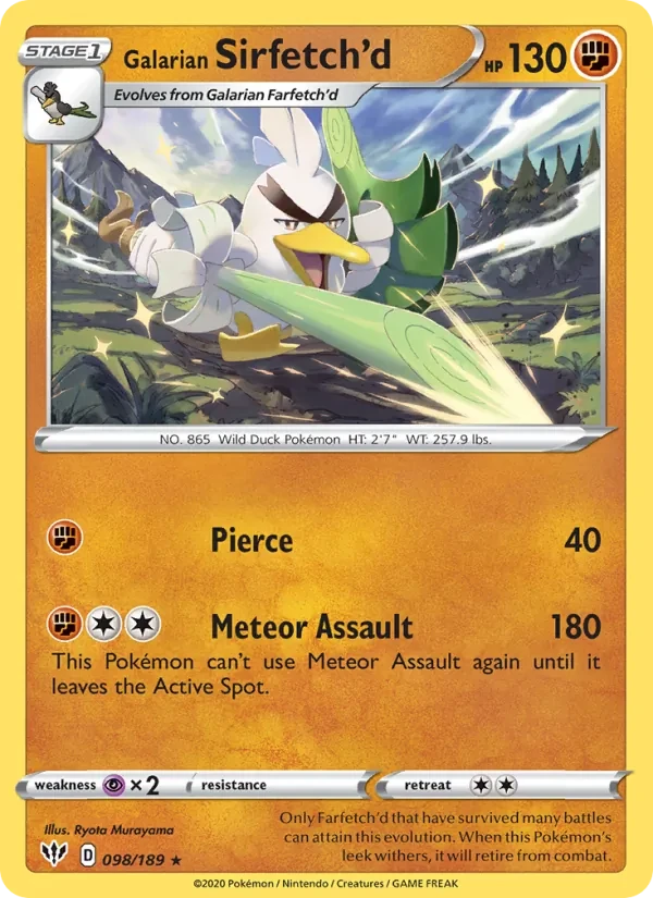 Galarian Sirfetch'd 98/189 Darkness Ablaze Pokémon card