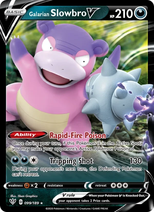 Galarian Slowbro V 99/189 Darkness Ablaze Pokémon card
