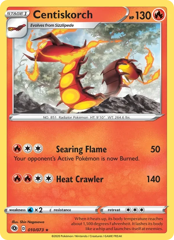 Centiskorch 10/73 Champion's Path Pokémon Karte