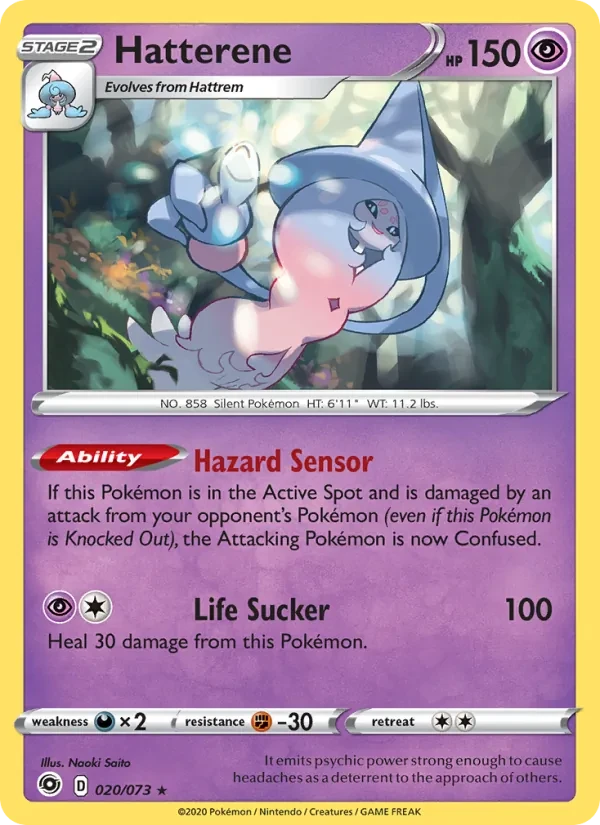 Hatterene 20/73 Champion's Path Pokémon card