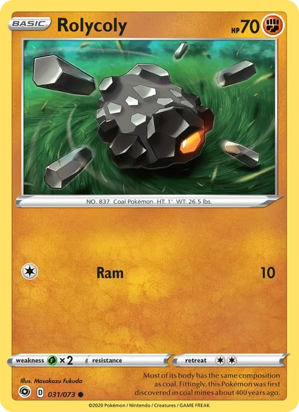 Rolycoly 31/73 Champion's Path Pokémon card