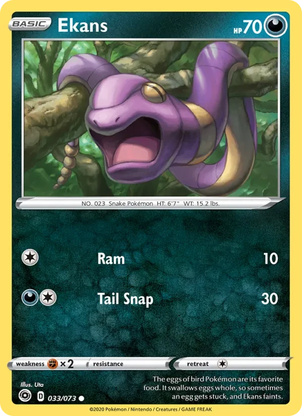 Ekans 33/73 Champion's Path Pokémon card
