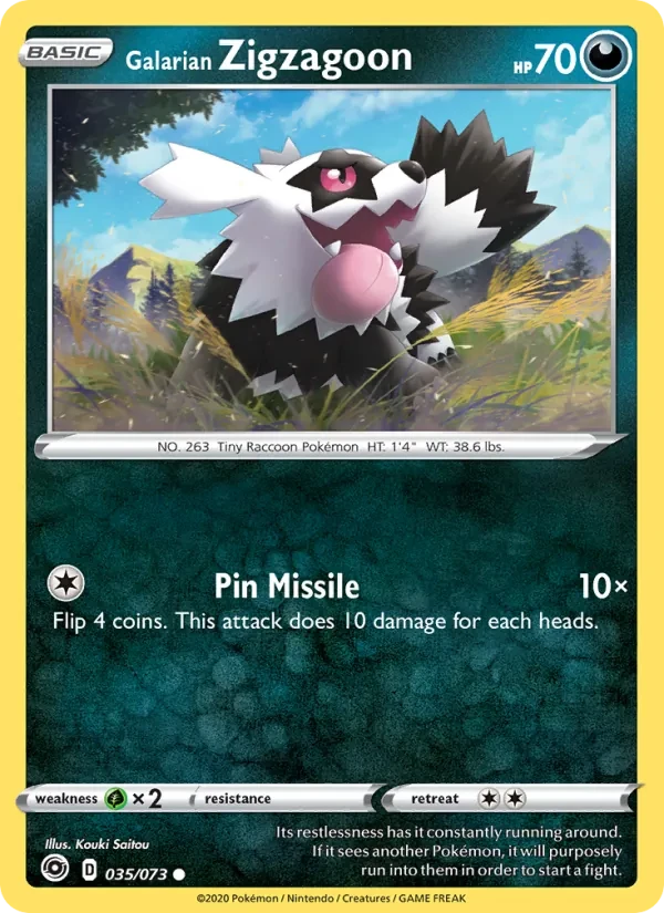 Galarian Zigzagoon 35/73 Champion's Path Pokémon card