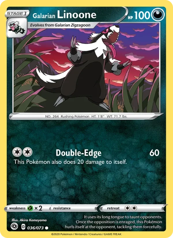 Galarian Linoone 36/73 Champion's Path Pokémon card