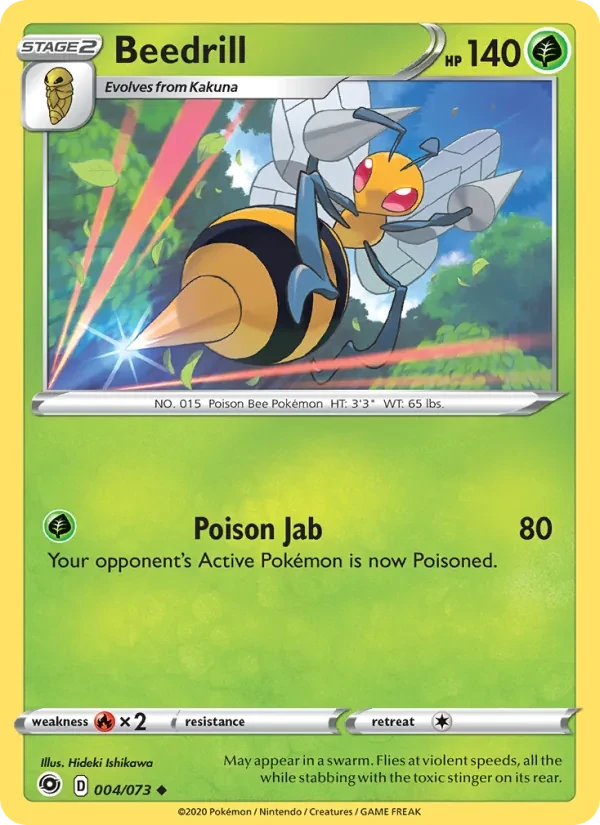 Beedrill 4/73 Champion's Path Pokémon card