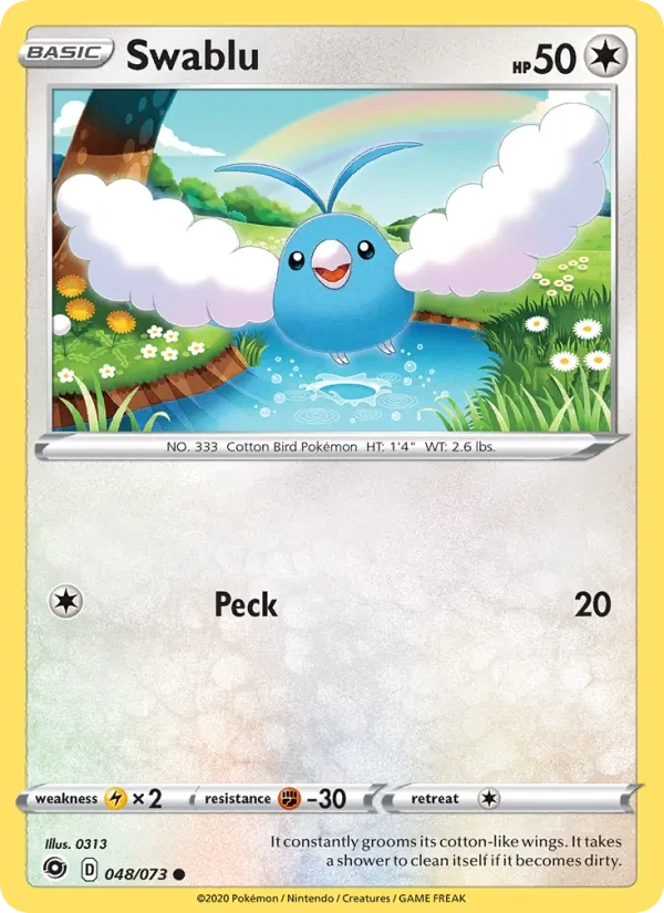Swablu 48/73 Champion's Path Pokémon card