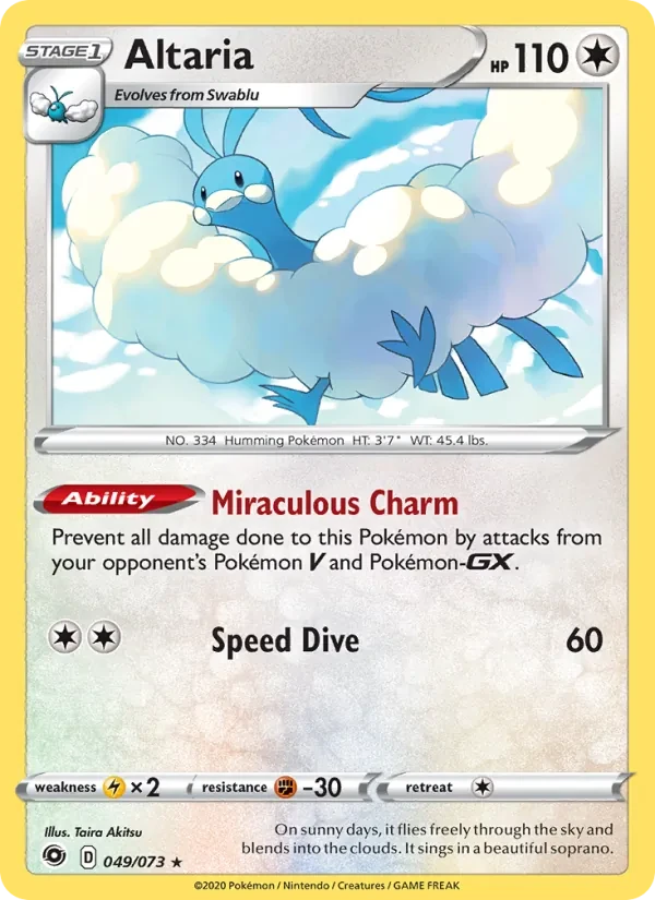 Altaria 49/73 Champion's Path Pokémon card