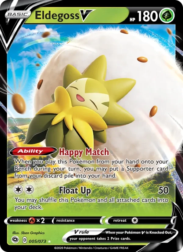 Eldegoss V 5/73 Champion's Path Pokémon card