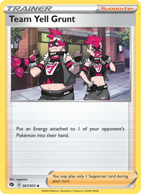 Team Yell Grunt 67/73 Champion's Path Pokémon card