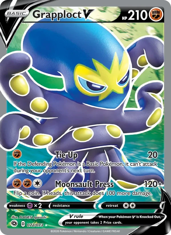 Grapploct V 72/73 Champion's Path Pokémon card