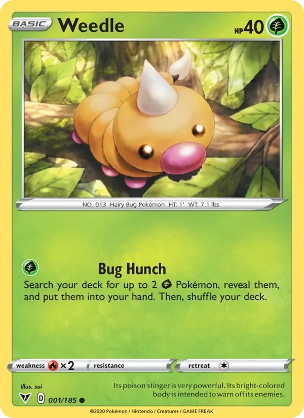 Weedle 1/185 Vivid Voltage Pokémon card