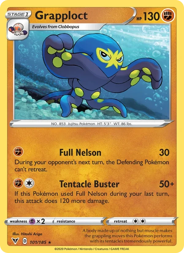 Grapploct 101/185 Vivid Voltage Pokémon card