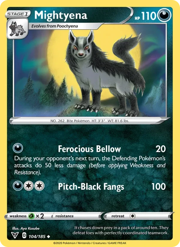 Carta Pokémon Mightyena 104/185 Vivid Voltage