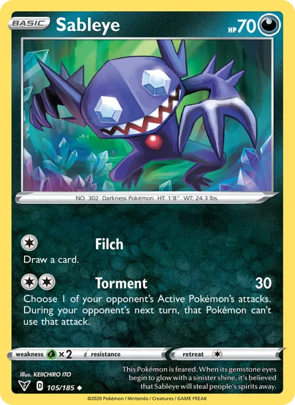 Carta Pokémon Sableye 105/185 Vivid Voltage