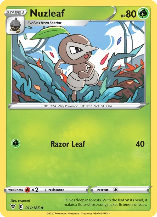 Nuzleaf 11/185 Vivid Voltage Pokémon card