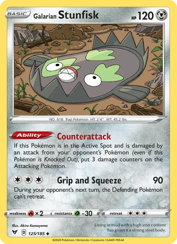 Carta Pokémon Galarian Stunfisk 125/185 Vivid Voltage