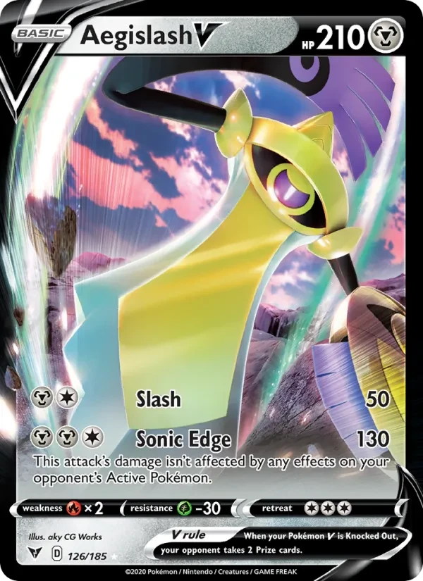 Aegislash V 126/185 Vivid Voltage Pokémon card