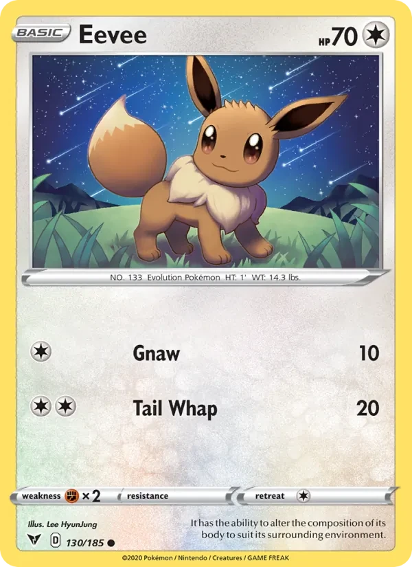 Eevee 130/185 Vivid Voltage Pokémon card