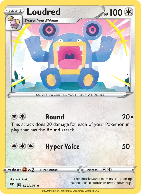 Loudred 136/185 Vivid Voltage Pokémon card