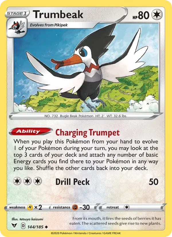 Trumbeak 144/185 Vivid Voltage Pokémon card