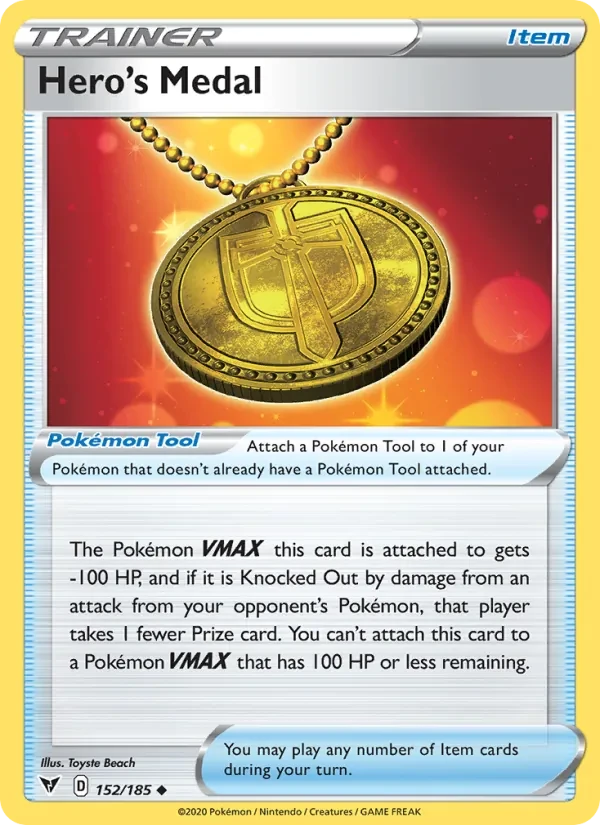 Hero's Medal 152/185 Vivid Voltage Pokémon card