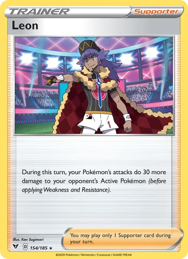 Leon 154/185 Vivid Voltage Pokémon kaart