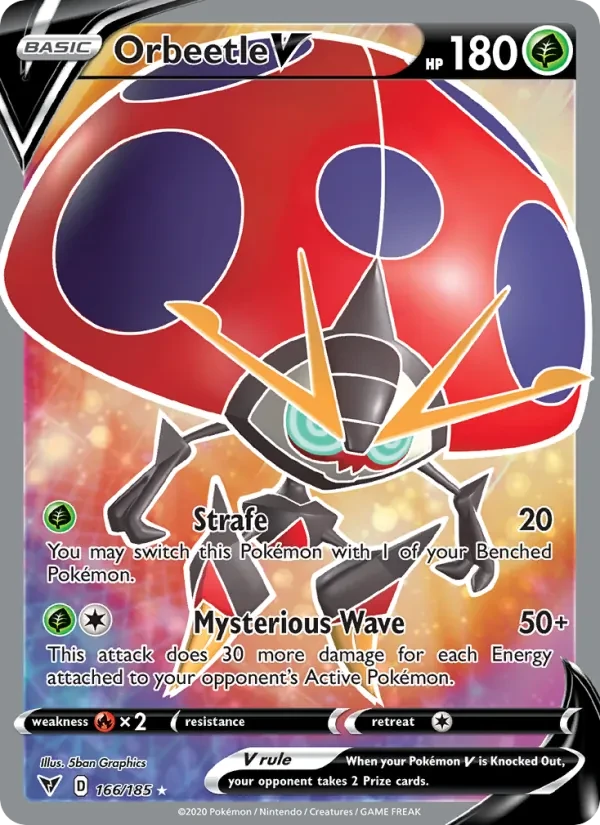 Orbeetle V 166/185 Vivid Voltage Pokémon card