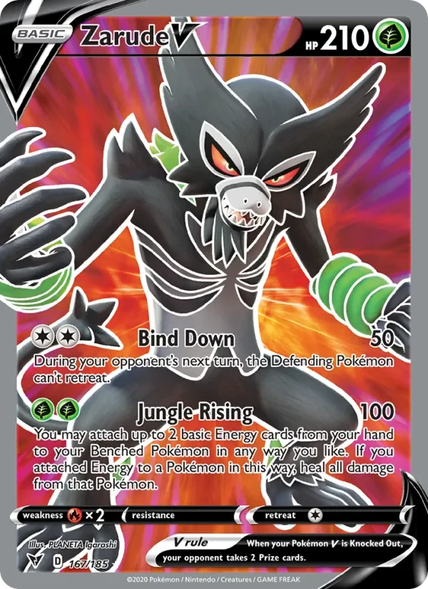 Zarude V 167/185 Vivid Voltage Pokémon card