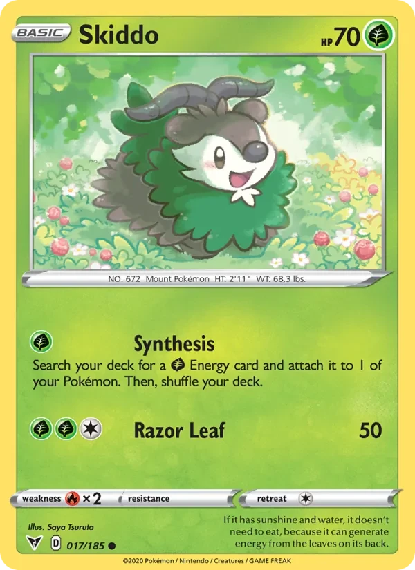 Skiddo 17/185 Vivid Voltage Pokémon card