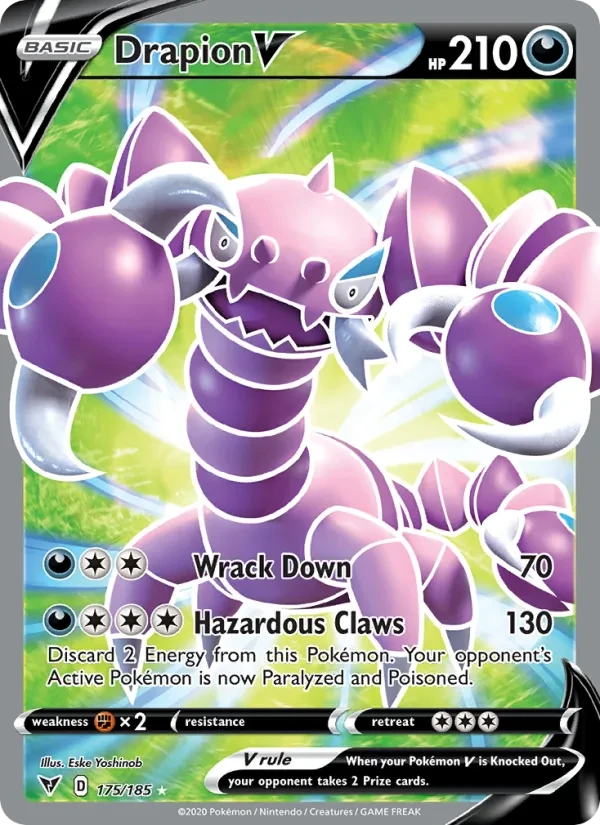 Drapion V 175/185 Vivid Voltage Pokémon card