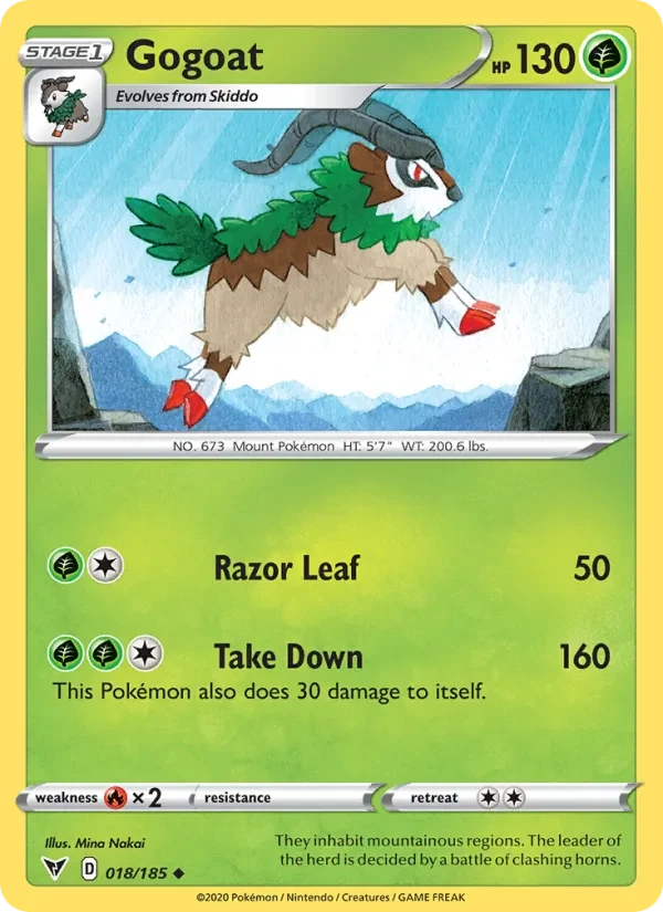 Gogoat 18/185 Vivid Voltage Pokémon card