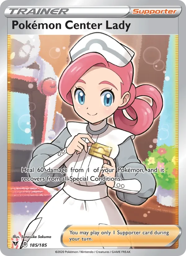 Pokémon Center Lady 185/185 Vivid Voltage Pokémon Karte