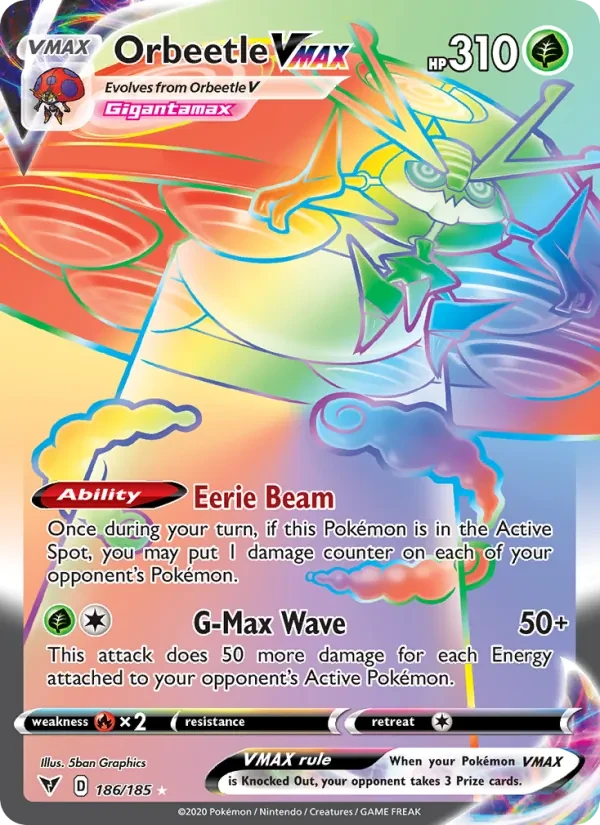 Orbeetle VMAX 186/185 Vivid Voltage Pokémon card