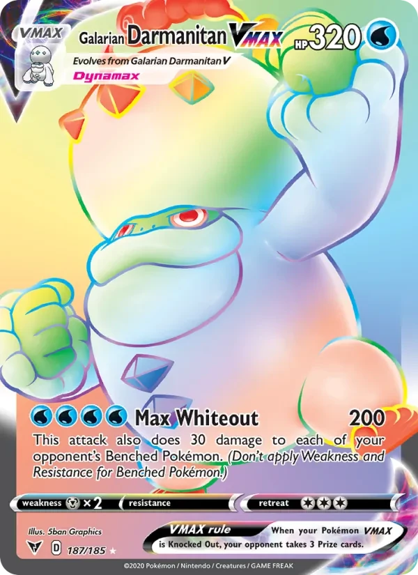 Galarian Darmanitan VMAX 187/185 Vivid Voltage Pokémon Karte