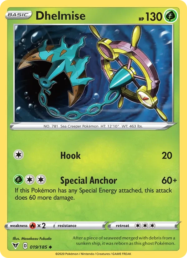 Dhelmise 19/185 Vivid Voltage Pokémon card