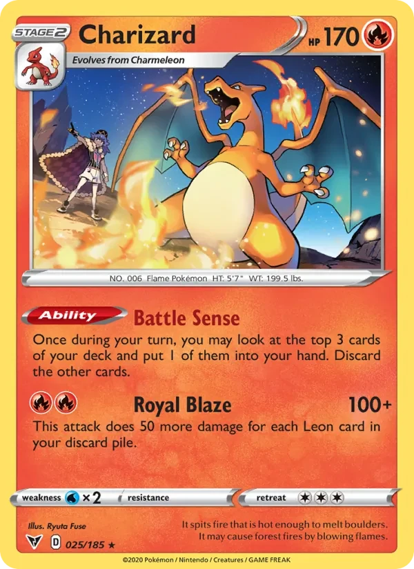 Charizard 25/185 Vivid Voltage Pokémon card