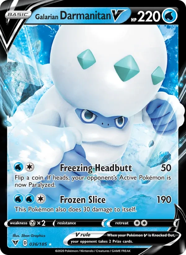 Galarian Darmanitan V 36/185 Vivid Voltage Pokémon card