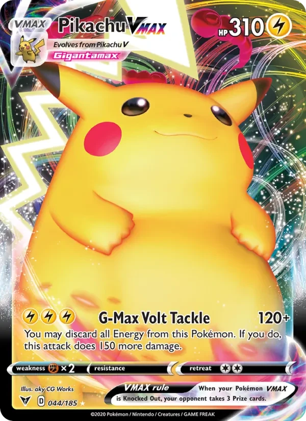 Pikachu VMAX 44/185 Vivid Voltage Pokémon Karte