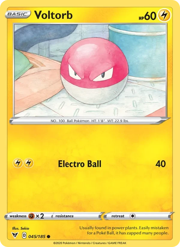 Voltorb 45/185 Vivid Voltage Pokémon card
