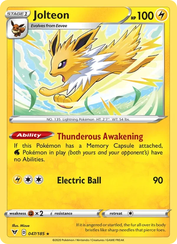 Jolteon 47/185 Vivid Voltage Pokémon card