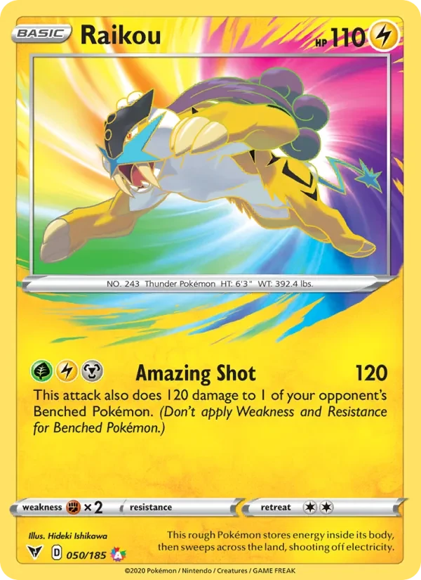 Raikou 50/185 Vivid Voltage Pokémon card